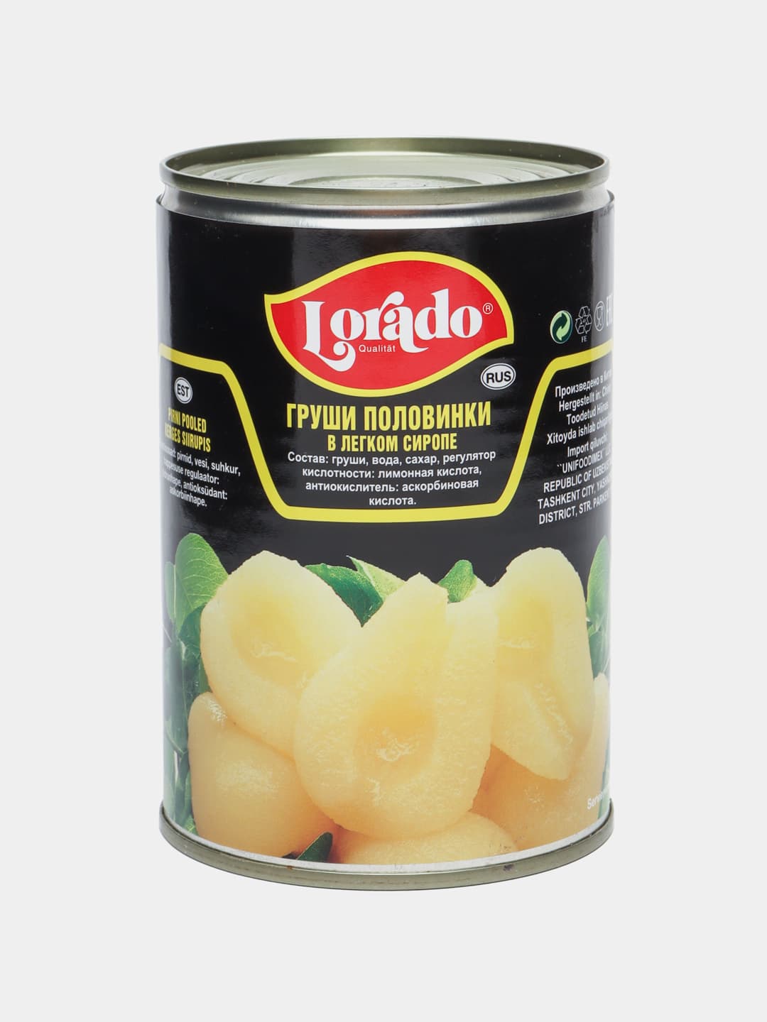 Nok bo'laklari Lorado yengil siropda, 425 ml