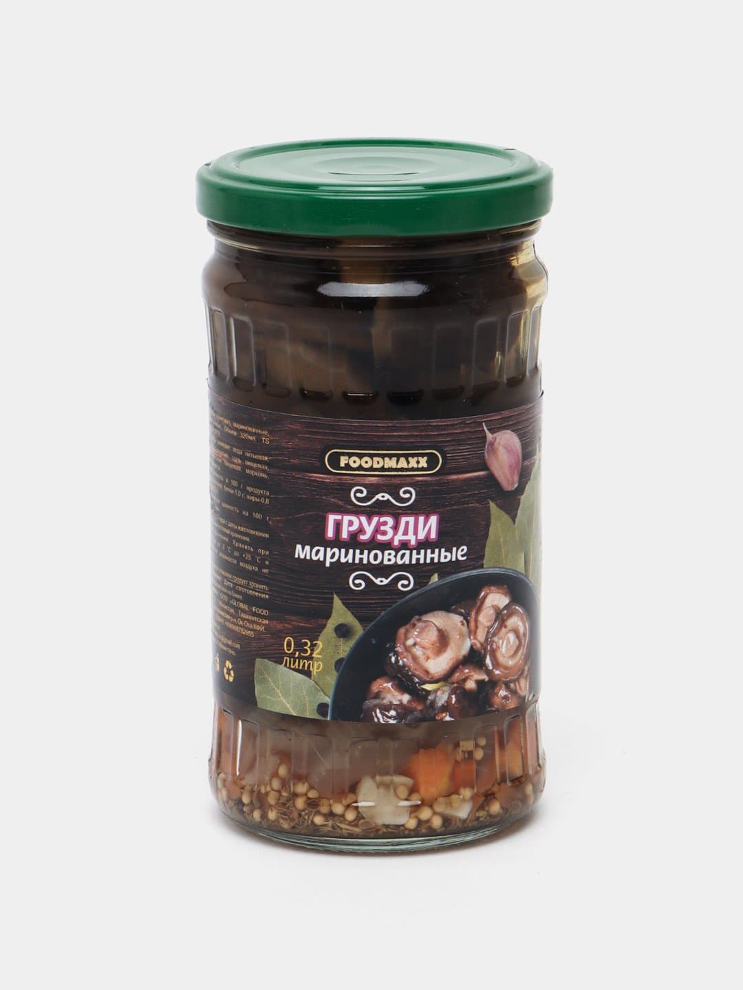 Qo'ziqorinlar Shiitake FOODMAXX tuzlangan, shisha idishlar 320 mldan